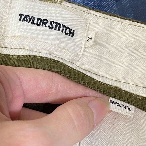 Taylor Stitch The Democratic Foundation Pant in Olive Cord Corduroy Pants 33 - Picture 6 of 9